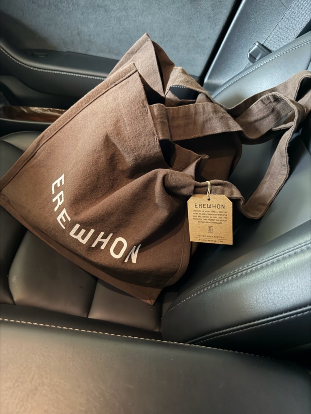 Erewhon Brown Canvas Tote Bag
